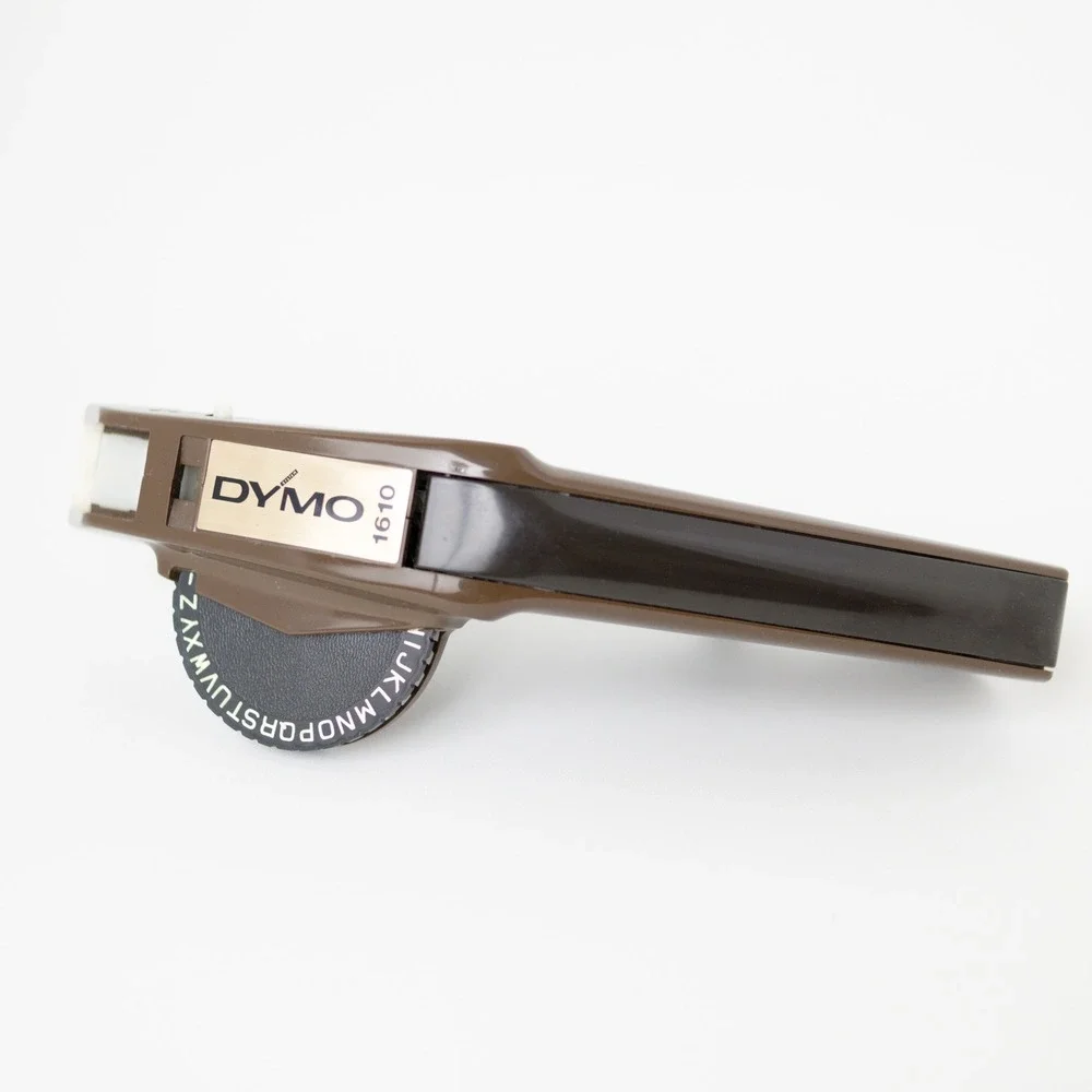 Vintage Dymo Label Maker 1610 Handheld Manual Brown Office Tool
